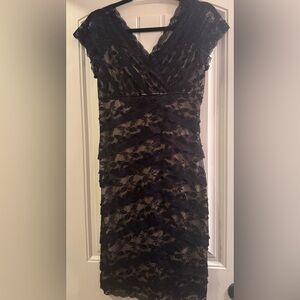 Cache women’s black / nude lace cocktail dress size 8 New without tags